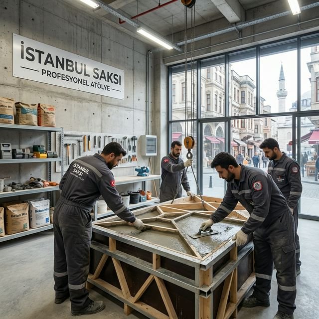 Beton saksı özel imalat süreci İstanbul