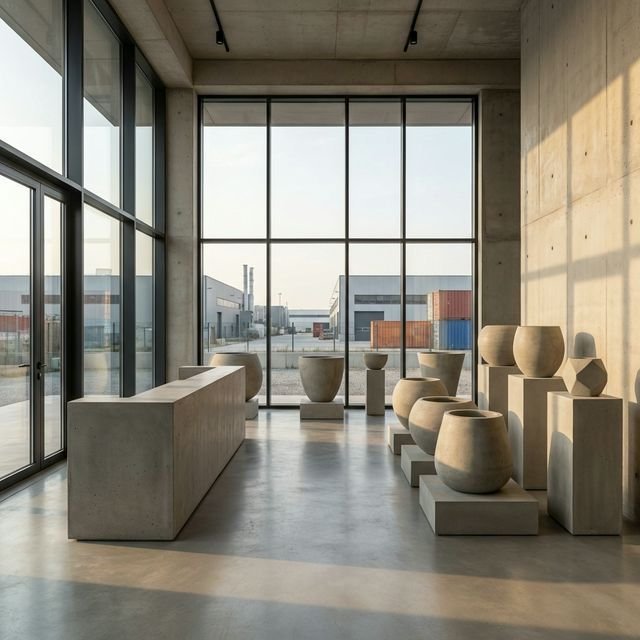 İstanbul Saksı modern beton saksı showroom ve ofis